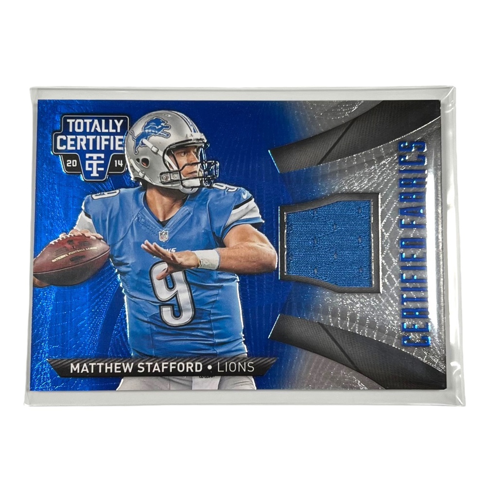 Matthew Stafford 2014 Panini Totally Certified Certified Fabrics # /50 No. CF-MS